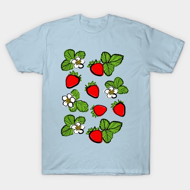 Strawberries T-Shirt by CindyS